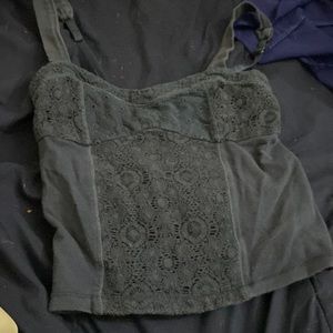 Bethany mato tank top. Thick straps with stretchy back and lace. Blue. Size XS.